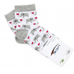 Шкарпетки дитячі UCS Socks зі слониками (M0C0101-2116-3B-white)