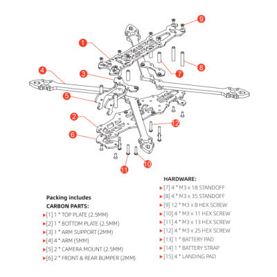 Рама для дрона Hobbyporter M4-7A (HP0215.0005)