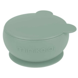 Тарілка дитяча MinikOiOi Bowly глибока з кришкою на присосці River Green (101080007)