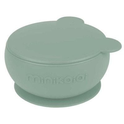 Тарілка дитяча MinikOiOi Bowly глибока з кришкою на присосці River Green (101080007)