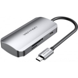 Концентратор Vention USB3.1 Type-C --&gt; USB 3.0x3/SD/TF/PD 100W Hub 6-in-1 (TNHHB)