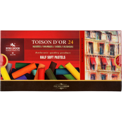 Пастель Koh-i-Noor Toison D&#039;or суха м&#039;яка 1/2 (половинки) 24 кольори (8544)