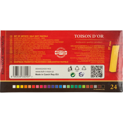 Пастель Koh-i-Noor Toison D&#039;or суха м&#039;яка 1/2 (половинки) 24 кольори (8544)