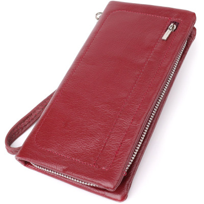 Гаманець ST Leather Шкіряний з відділенням під телефон Бордовий (23102)