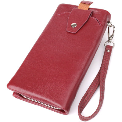 Гаманець ST Leather Шкіряний з відділенням під телефон Бордовий (23102)
