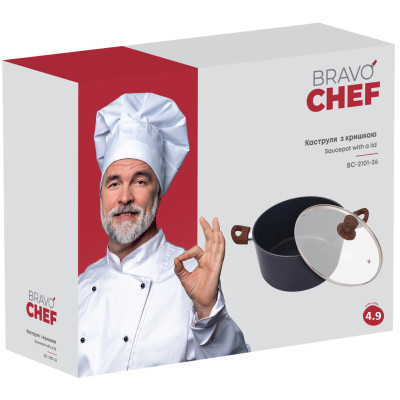 Каструля Bravo Chef Класична 4.9 л (BC-2101-26)
