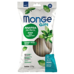 Ласощі для собак Monge Gift Dog Medium &amp; Maxi качка з м'ятою 270 г (8009470085588)
