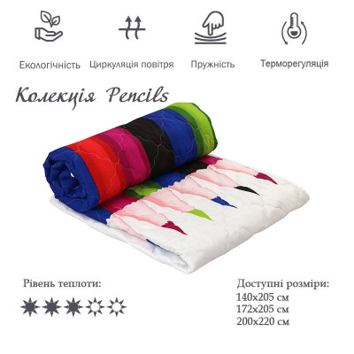 Ковдра Руно вовняна Рencils 200 х 220 (322.137ШК_Pencils)