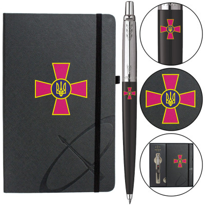 Ручка кулькова Parker JOTTER 17 Originals ARMY Black CT BP Емблема ЗСУ + блокнот Parker + подар.упаковка (15632b24_W0010u)