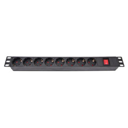 Силовий блок Eserver 19&quot; 8 розеток, выкл., алюм. корпус PDU 220В, 16А (WT-2261A-GER-8WAY)