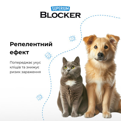 Нашийник для тварин Superium Блокер протипаразитарний для котів та собак 35 см (9108)
