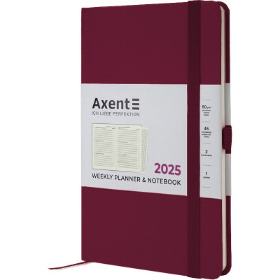 Тижневик Axent датований 2025 Partner Strong 125х195 мм, винний (8505-25-46-A)