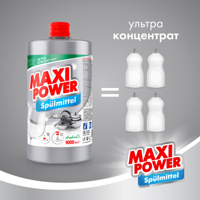 Засіб для ручного миття посуду Maxi Power Платинум запаска 1000 мл (4823098408475)