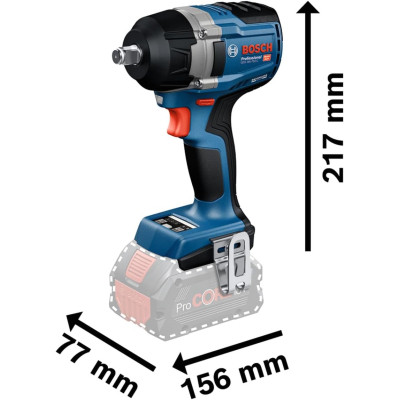 Гайковерт Bosch GDS 18V-750C 18V, до 3000об/хв, 270/380/750Нм, квадрат 1/2&quot;, 1.7кг (без АКБ та ЗП) (0.601.9L9.000)