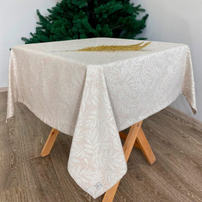 Скатертина Прованс Ельза Кавове золото 132х132 см (4823093425866)