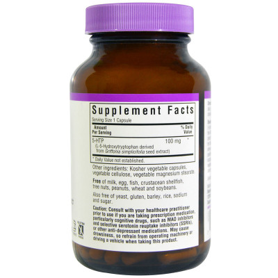 Амінокислота Bluebonnet Nutrition 5-HTP (гідроксітріптофан), 100 мг, 120 капсул (BLB0053)