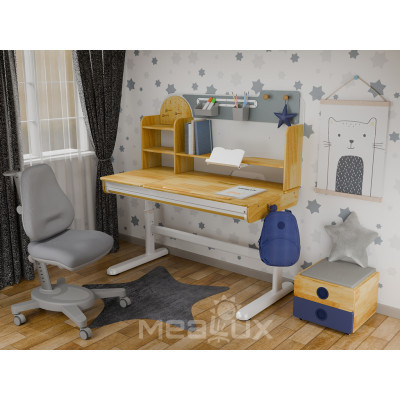 Парта з кріслом Mealux Timberdesk L (парта+кресло+тумба) (BD-690 L+ box BD 920-2 BL+Y-110 G)