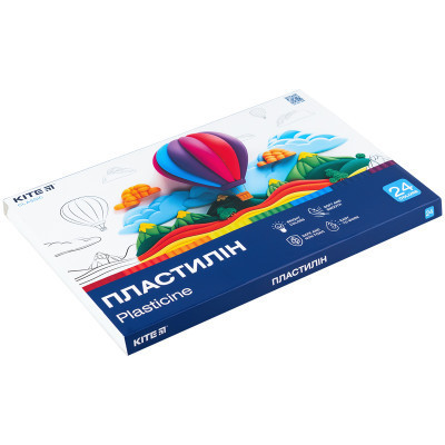 Пластилін Kite Classic 24 кольори, 480 г (K-089)