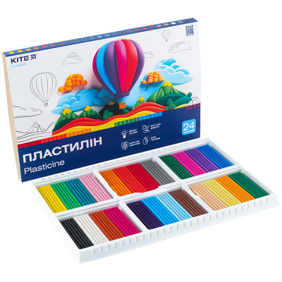 Пластилін Kite Classic 24 кольори, 480 г (K-089)