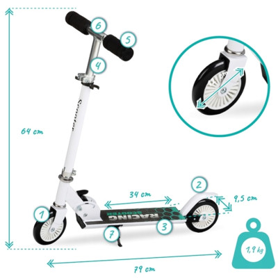 Самокат Qkids Flo white (KIDS00036)