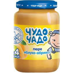Дитяче пюре Чудо-Чадо Яблуко та Абрикос з 4 місяців 170 г (4820016251427)