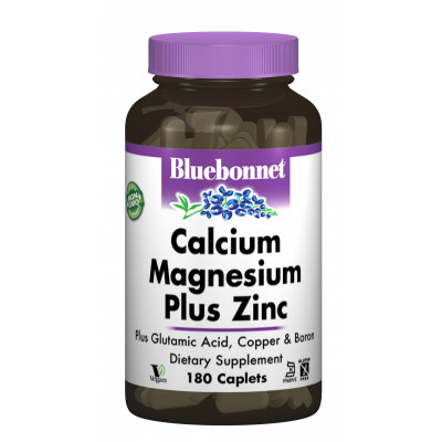 Мінерали Bluebonnet Nutrition Кальцій Магній + Цинк, 180 капсул (BLB-00699)