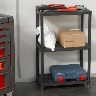 Стелаж Plastmeccanica Universal Vent пластиковий 3 полиці 60х30х95 см чорний (5684)