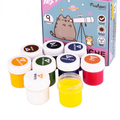 Гуашеві фарби Yes Pusheen 9 кольорів по 20 мл (230401)