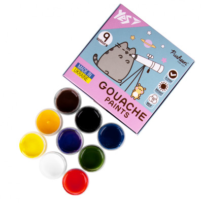 Гуашеві фарби Yes Pusheen 9 кольорів по 20 мл (230401)