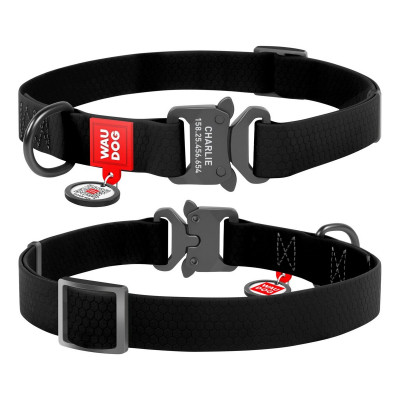 Нашийник для тварин WAUDOG Waterproof з QR паспортом XL Ш 25 мм Д 35-58 см(чорний) (27841)