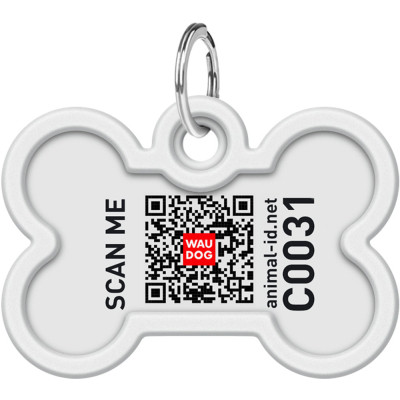 Адресник для тварин WAUDOG Smart ID з QR паспортом &quot;Дім&quot;, кістка 40х28 мм (0640-0230)