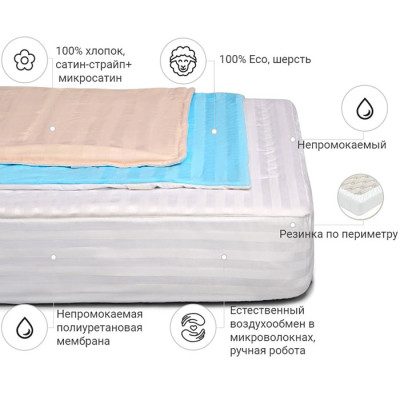 Наматрацник MirSon вовняний Royal Pearl Woollen 248/3 80x200 см (2200000337481)