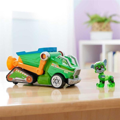 Ігровий набір Paw Patrol Щенячий патруль у кіно 2 Рятувальний автомобіль-трансформер із водієм Рокі (SM17776/6474)