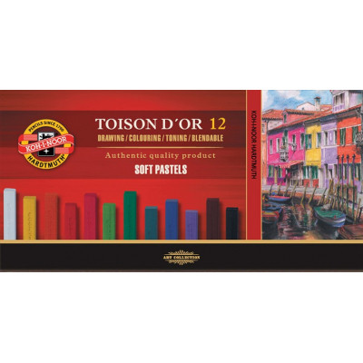 Пастель Koh-i-Noor Toison D&#039;or суха м&#039;яка 12 кольорів (8512)