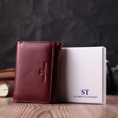 Гаманець ST Leather Шкіряний Бордовий (22507)
