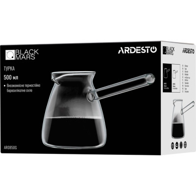 Турка Ardesto Black Mars боросилікатне скло 0.5 л (AR0850G)