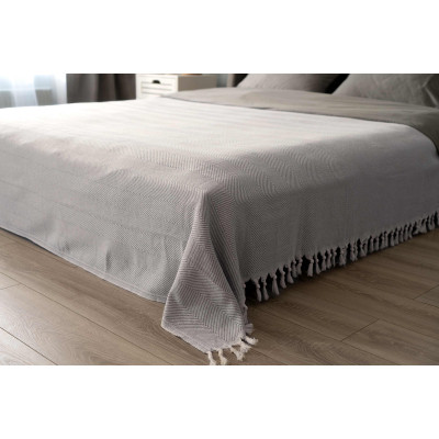 Плед Ardesto Summer 100% бавовна, сірий 140х190 см (ART0915SG)