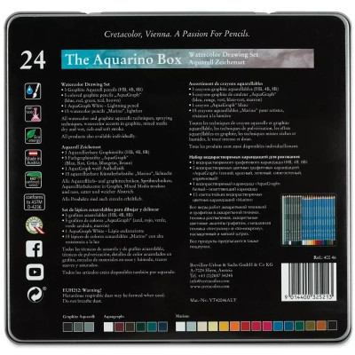 Олівці кольорові Cretacolor THE AQUARINO BOX водорозчинних 24 кольори (9014400325213)
