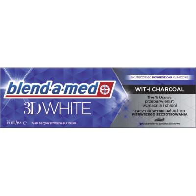 Зубна паста Blend-a-med 3D White З деревним вугіллям 75 мл (8006540793114)