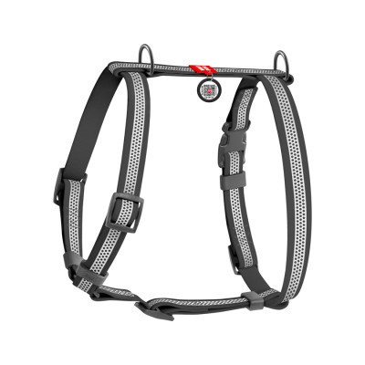 Шлея для собак WAUDOG Waterproof анатомічна Н-подібна з QR-паспортом L сіра (326211)