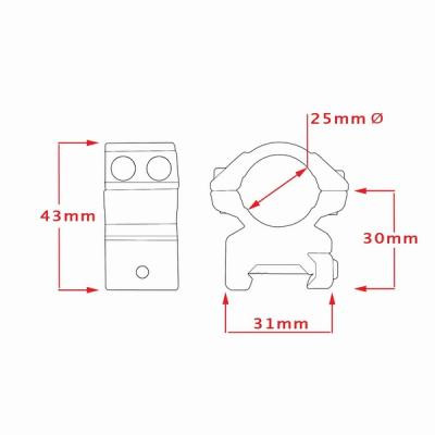 Кріплення для прицілу Hawke Matchmount 1&quot; Weaver Med (921183)