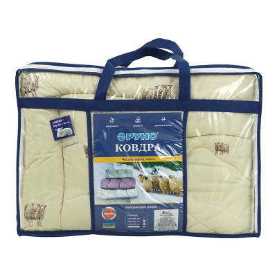 Ковдра Руно Вовняна Комфорт плюс Sheep в мікрофібрі 200х220 см (322.52ШК+У_Sheep)