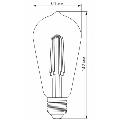 Лампочка Videx Filament ST64FA 10W E27 2200K бронза (VL-ST64FA-10272)
