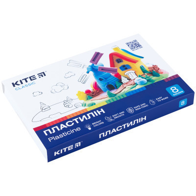 Пластилін Kite Classic, 8 кольорів, 160 г (K-082)