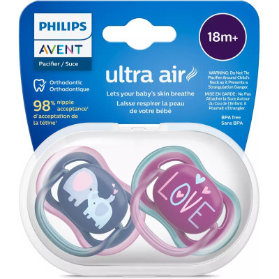 Пустушка Philips AVENT Ultra Air, 18+ міс., 2шт (SCF349/22)