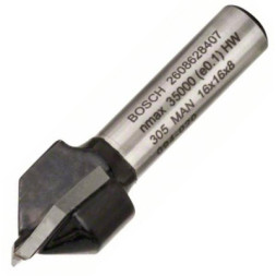 Фреза Bosch Professional пазова V-подібна V, Std, S8, D16, L16 90° (2.608.628.407)