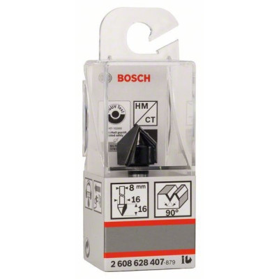 Фреза Bosch Professional пазова V-подібна V, Std, S8, D16, L16 90° (2.608.628.407)