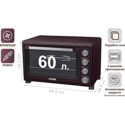 Електропіч PRIME Technics PEO 62895 BR