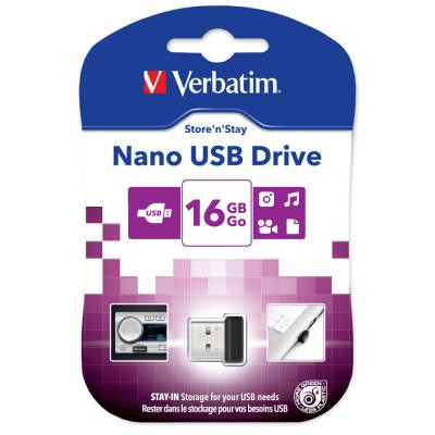 USB флеш накопичувач Verbatim 16GB Store &#039;n&#039; Stay Nano Black USB 2.0 (97464)