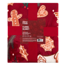 Плед Ardesto Christmas Flannel 160х200см, 100% поліестер, імбирні будиночки (ART0121PB)